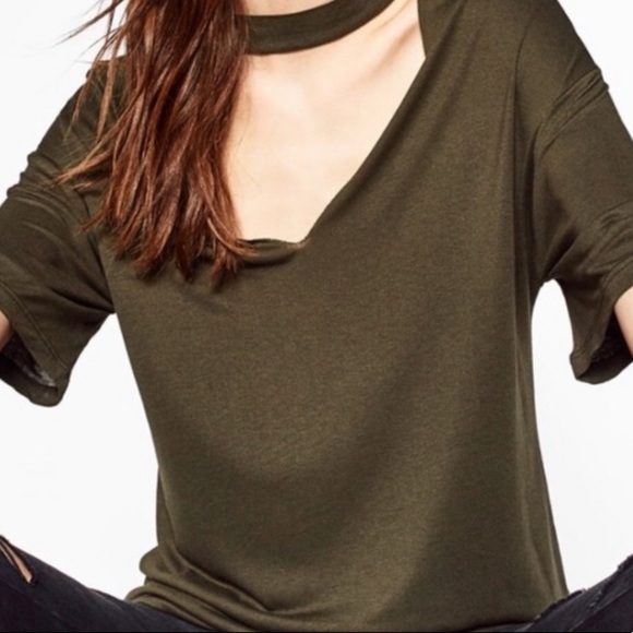 Zara Tops - Zara Trafaluc Choker Tshirt - BUNDLE WITH 2 OTHER TSHIRTS FOR $30